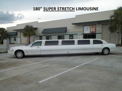 Nice! white 2003 lincoln town car 14 passenger 180&#034; super stretch limousine limo