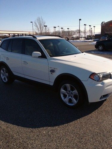 2006 bmw x3 awd, beautiful color - white w/tan leather, pano roof, low miles.