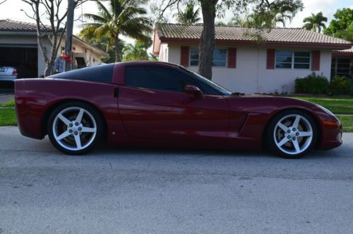 2007 chevrolet corvette ls2 candy apple red florida car, clean car fax,like new!