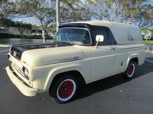 1960 ford f-100 panel truck bread truck f100 hot rod muscle classic v8 cold ac !