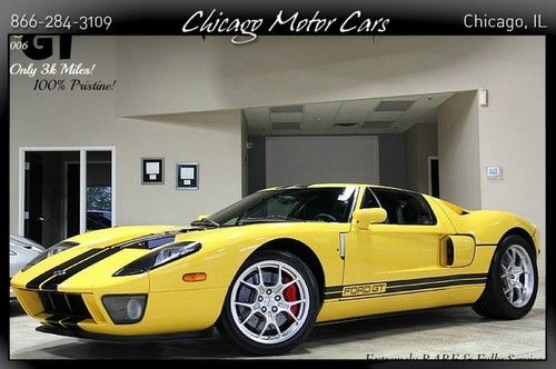 2006 ford gt all 4 options black stripes only 3000 miles! yellow collector qlty!