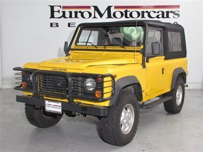 Clean yellow leather soft top defender automatic used rover black 110 96 95 94