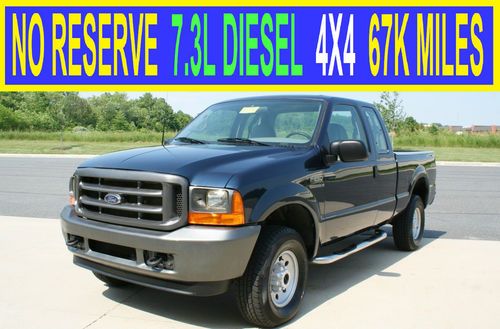 No reserve 7.3l diesel 4x4 ext cab 67k miles ford f350 xlt crew cab 02 00 03 99