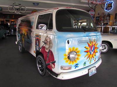 1968 volkswagon bus, custom mural beach bum cruiser, garcia, hendrix, 2 videos