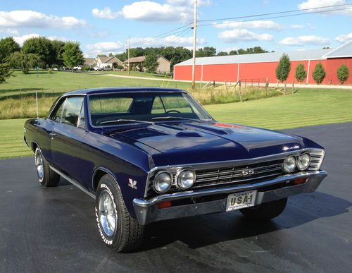 1967 chevelle ss! vin # 13817. factory a/c car! older frame off! midnight blue!
