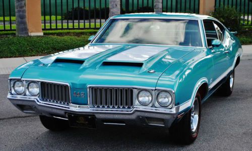 Documented 70 olds 442 w-30 optioned with f-heads, 455, 4-spd, matching numbered