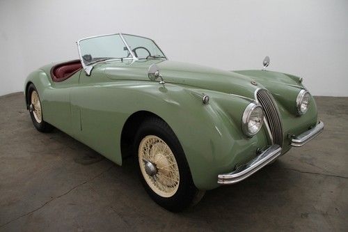 1954 jaguar xk 120 roadster, matching numbers, willow green w/ red interior