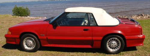 Rare 1987 ford mustang red gt convertible.  3700 original miles-mint-  1 of 702!
