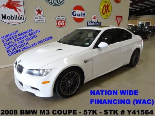 2008 m3 coupe,6 speed trans,sunroof,leather,b/t,18in wheels,57k,we finance!!