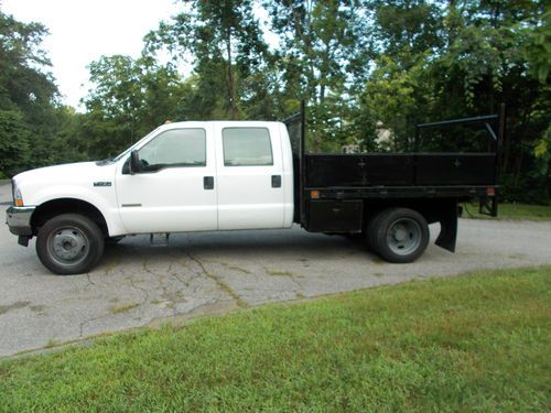 2004 ford f450 crew cab 6.0l powerstoke diesel 8' flatbed 3 day no reserve!