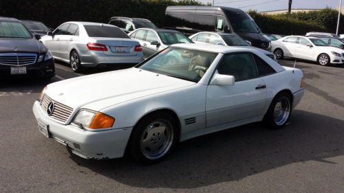 1991 91 white mercedes benz 500 sl 500sl roadster convertible amg wheels low res