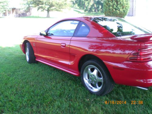1994 ford mustang svt cobra, 4,300 miles, rio red, black leather interior