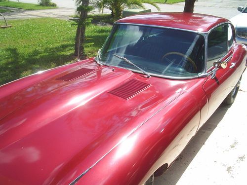 1969  jaguar e-series 2x2 coupe (gatino rosso) deep red,spoke rims, car runs