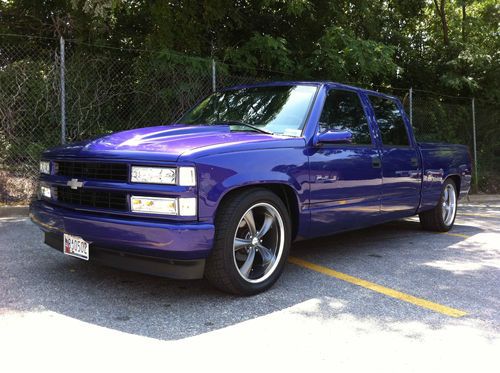 1997 chevrolet c1500 2wd crew cab short bed custom lowered pick up 5.7 wow!