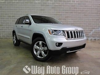 2012 jeep grand cherokee silver overland 1 owner 4x4  pano roof navigation 4wd