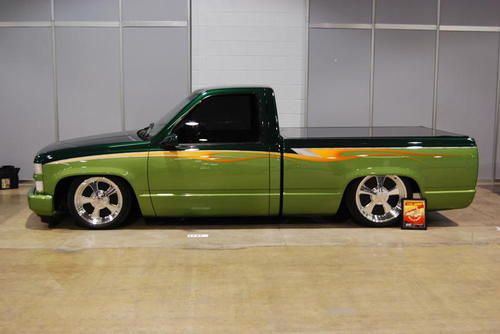 1993 chevrolet custom built 454ss 2 tone green show truck