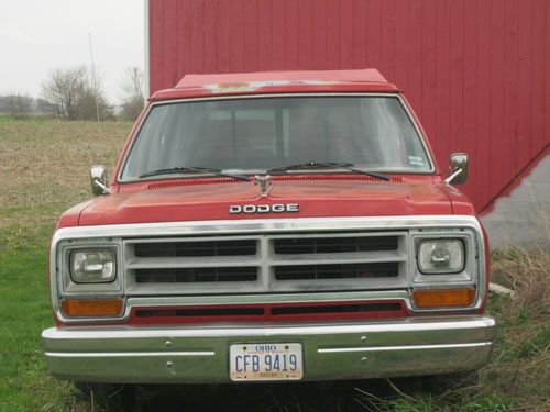1987 dodge ram truck  d100 custom standard cab pickup 2-door 3.7l, red, 2wd, mt