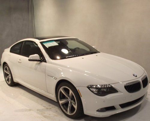2010 10 bmw 650i coupe white/black auto rwd nav 18k miles 1 owner clean carfax!!
