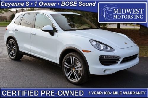 2013 porsche cayenne s white certified highly optioned turbo ii wheeels 14