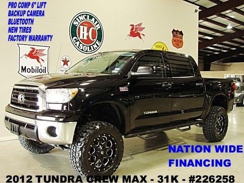 2012 tundra crewmax 4x4,6in lift,back-up cam,20in fuel wheels,31k,we finance!!