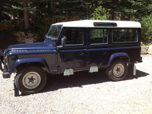 Land rover defender 110: lhd, navy blue, galvanized, re-painted...solid