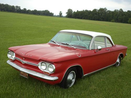 1964 chevy corvair monza 2 door coupe hard top chevrolet original red manual