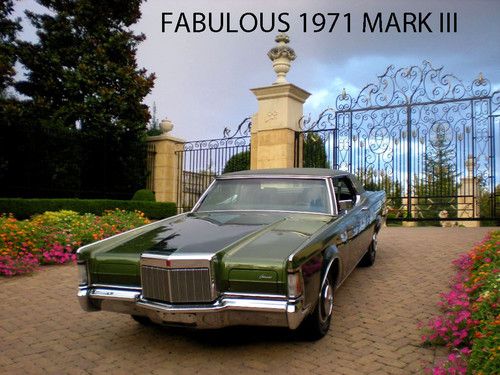 Fabulous 1971 lincoln continental mark iii with rare factory paint option