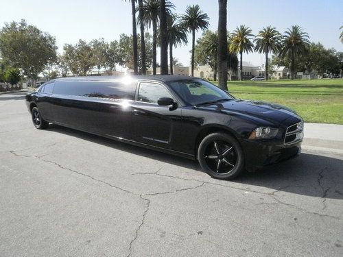 2012 dodge charger black 140-inch 12 passenger limousine #1254