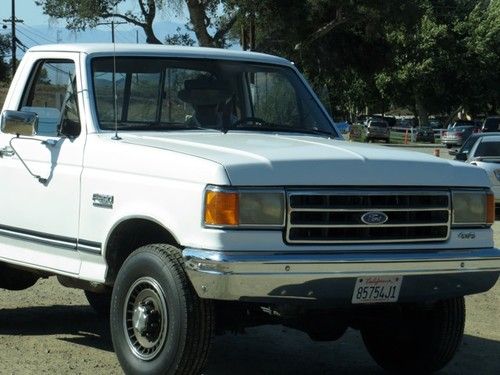 1989 ford f250 truck, 4wd, 2 door, long bed, 351 windsor, white truck for sale