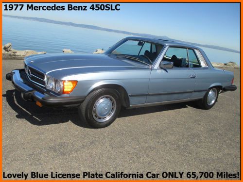 Rare 1977 mercedes benz 450slc coupe! 65,700 miles blue plate california car!