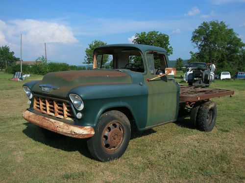 Rust free 1955 chevrolet 1 ton dually flat bed truck