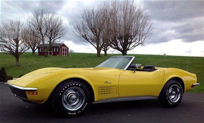 1972 chevrolet corvette convertible.#s matching nice car with protect-o-plate