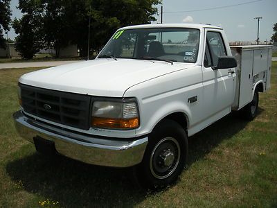 L@@k! a low mile texas truck 1997 ford f-250 5.8 efi auto knapheide service bed
