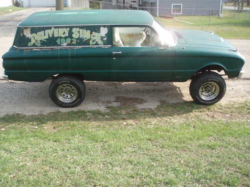 62 ford falcon sedan delivery,gasser,rat rod,4wdrv scout chassis and drive train