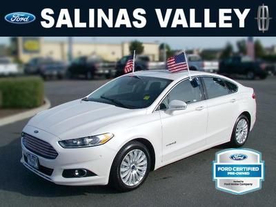 Hybrid hybrid-electric 2.0l my ford touch leather white platinum metallic