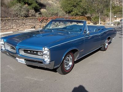 1966 pontiac gto convertible, matching numbers, recipets since 1970