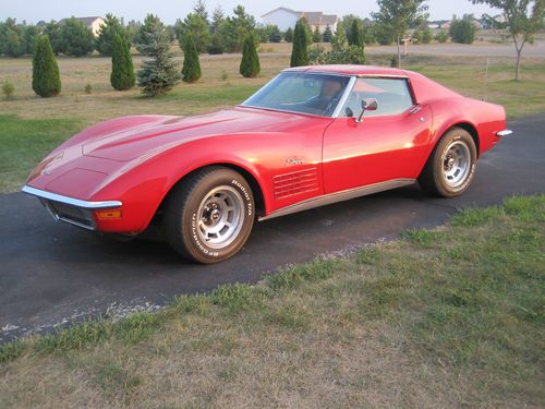 1971 corvette sting ray red t top low miles 2 door coupe 3.5l