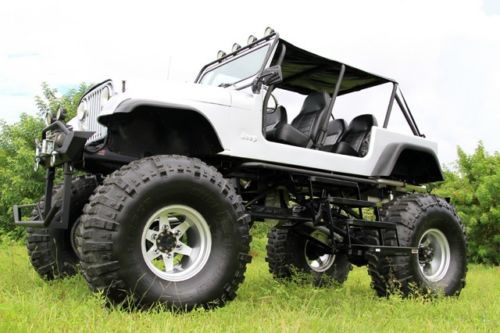 Cj7 jeep custom 79&#039;  lifted extended big block silver boggers buggy frame