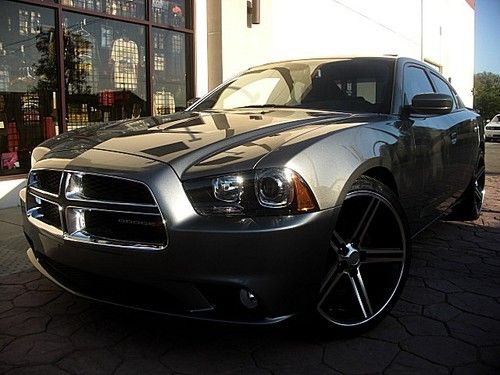 Dodge charger sxt plus 2012 gray 22" wheels &amp; tires sunroof leather 8 speed a/t