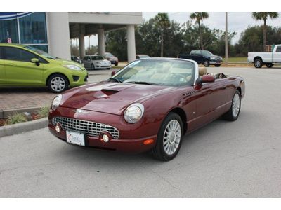 2004 one owner ford thunderbird red soft &amp; hardtop