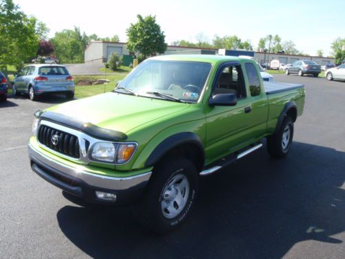 2002 toyota tacoma extended cab pickup 4wd 4x4 5spd manual stick 2.7 4cyl green
