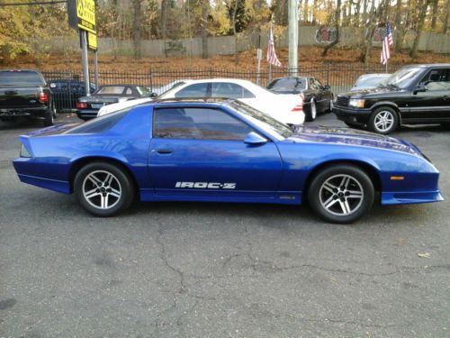 1987 chevrolet camaro z28 iroc-z coupe supercharged electric blue ttops