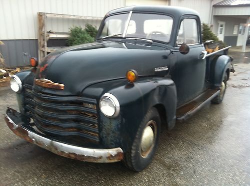 1951 chevy 5 window deluxe pickup truck hot rod rat, all original project