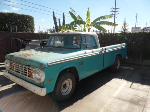 1967 dodge pickup truck d200 no rust camper special california d100 66 68 v8 318