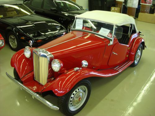 1953 mg td red black interior white top same owner 52 years clean nice solid car