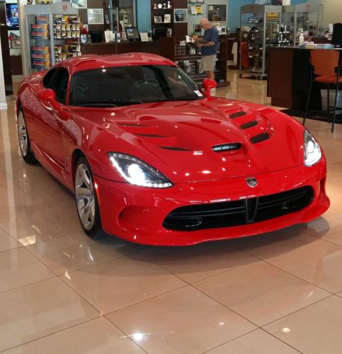 2013 adrenaline red dodge viper srt coupe rwd w/lunch control 78 miles