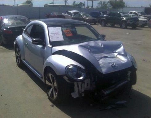 2012 volkswagen beetle turbo nav. fender leather rebuildable salvage 1k miles