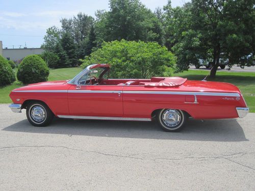 1962 chevrolet impala ss red convertible factory air conditioning super sport