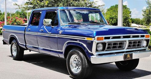 Spectacular crew cab 1977 f-250 460 v-8 auto a/c just 76ks dry mid west truck.