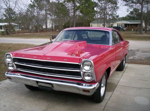 1966  red pro street ford fairlane,, street legal,,,521 cu, bbf with c-6,,,